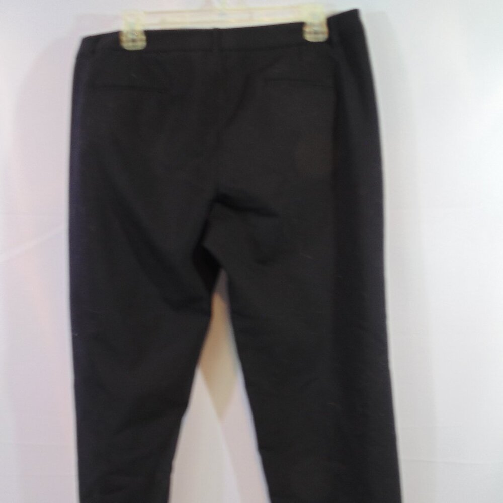 Amanda + Chelsea Ankle Pants Womens 14 Black Cotton Chinos Pockets Straight Leg - Picture 3 of 4
